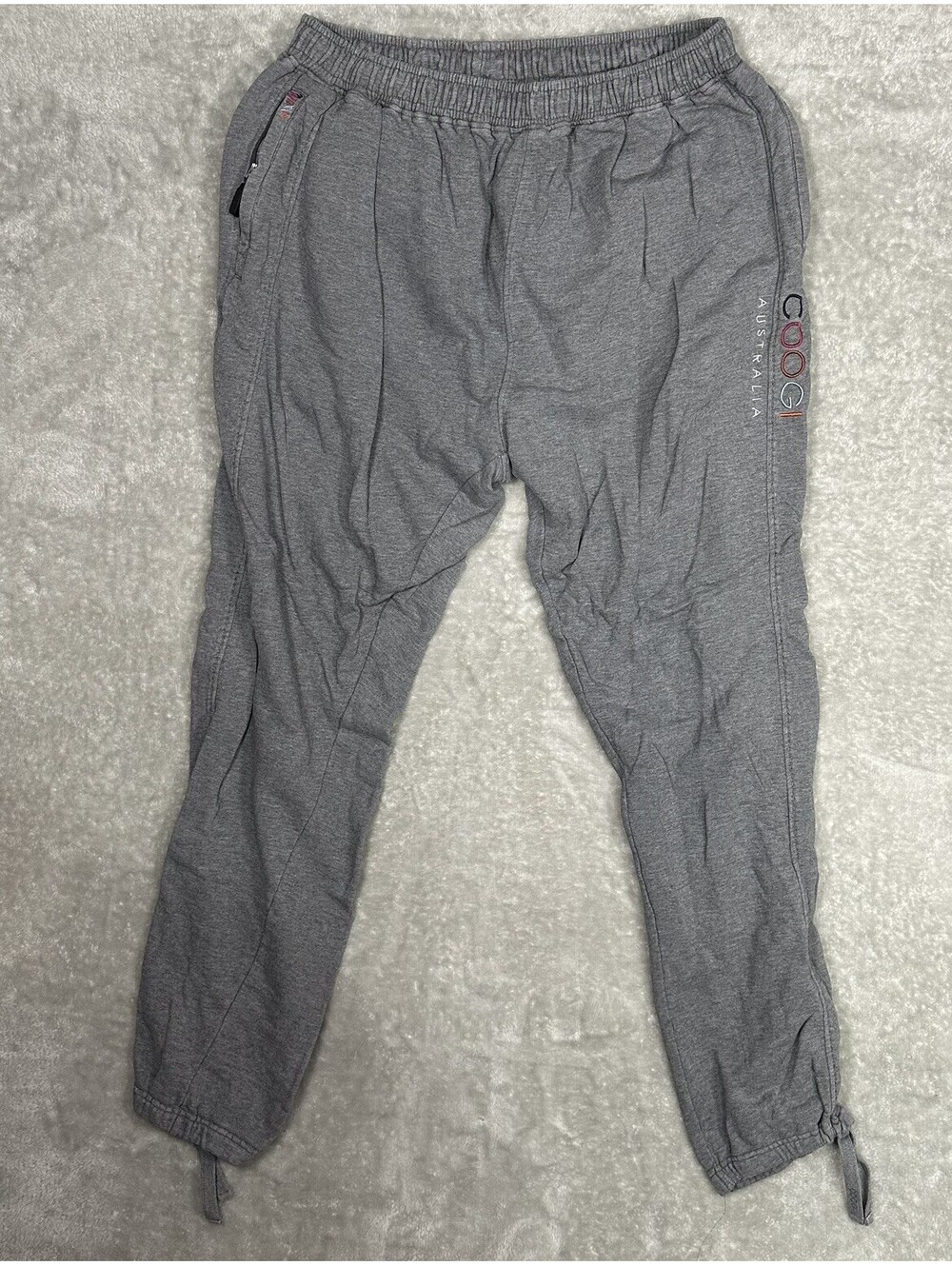 Coogi Australia Men Gray Sweatpants Embroidered Logo Joggers Cuffed 4xl